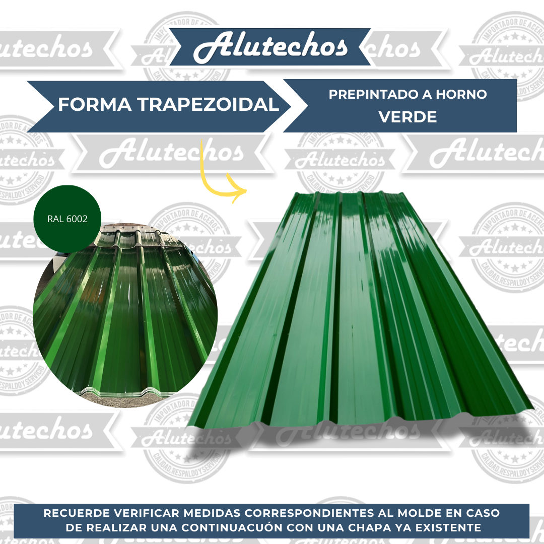 CHAPA CALIBRE 26 VARIEDAD DE COLORES TRAPEZOIDAL