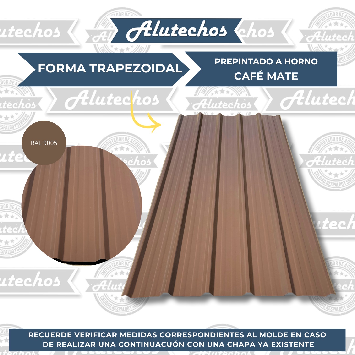 CHAPA CALIBRE 26 MATE TRAPEZOIDAL CAFE