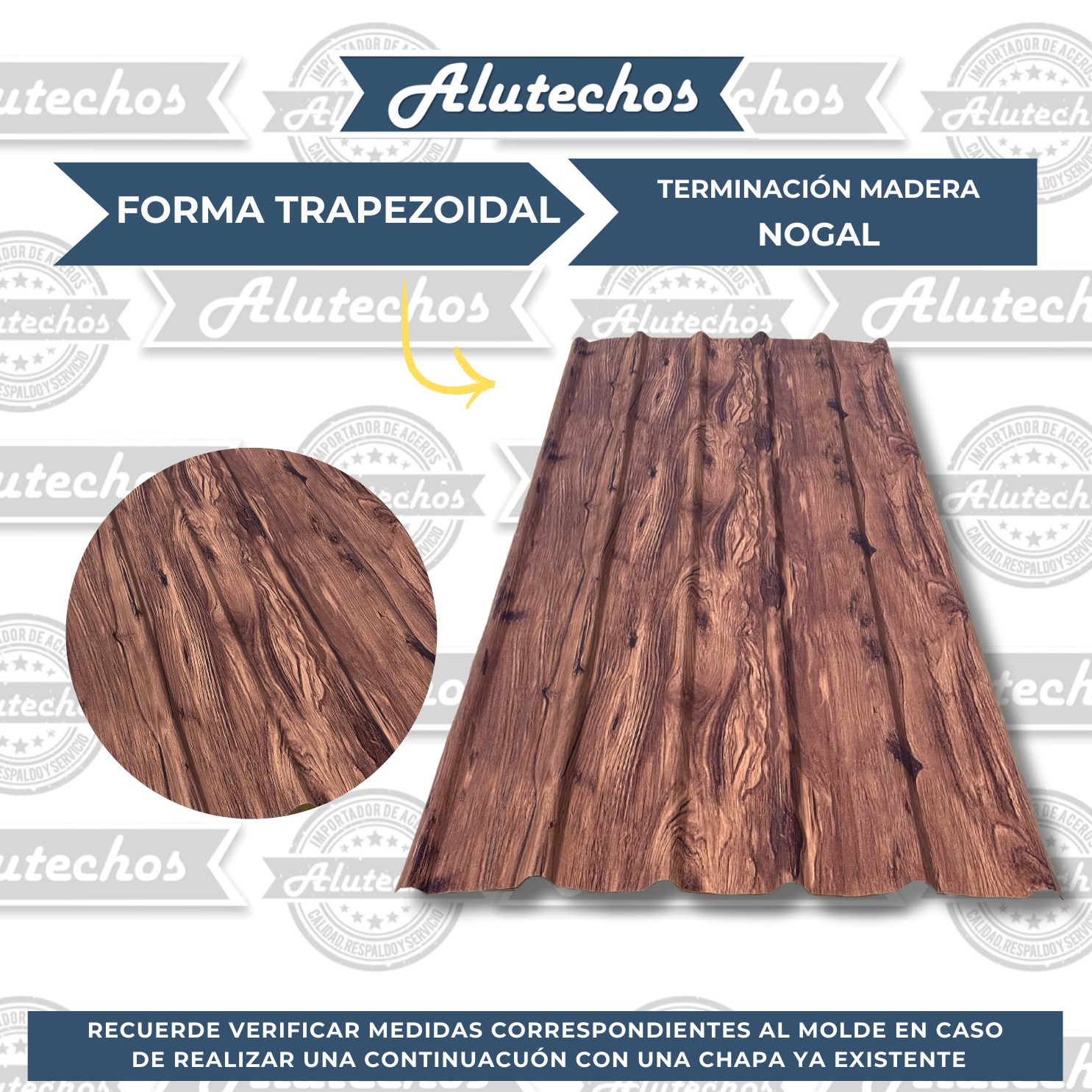 CHAPA CALIBRE 26 RusticAL TRAPEZOIDAL NOGAL