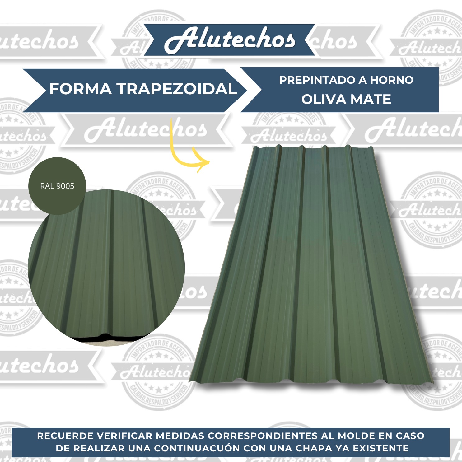 CHAPA CALIBRE 26 MATE TRAPEZOIDAL OLIVA